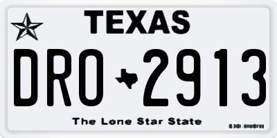 TX license plate DRO2913