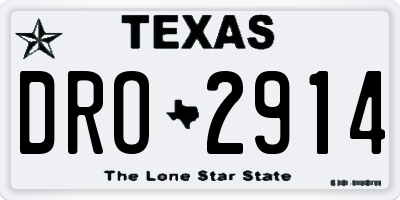 TX license plate DRO2914