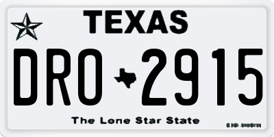 TX license plate DRO2915