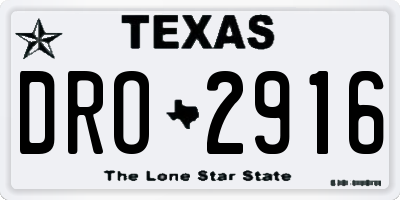 TX license plate DRO2916