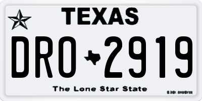 TX license plate DRO2919