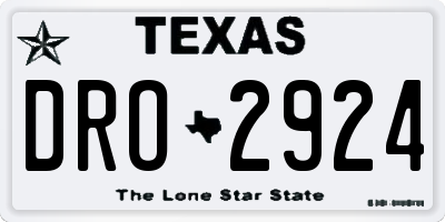 TX license plate DRO2924
