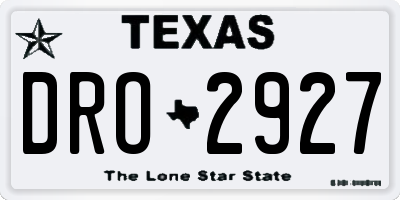 TX license plate DRO2927