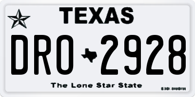 TX license plate DRO2928