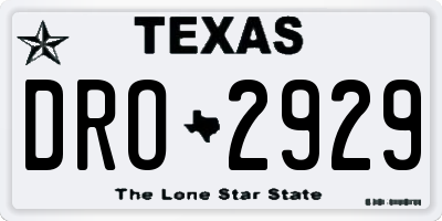TX license plate DRO2929