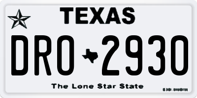 TX license plate DRO2930