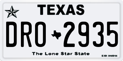 TX license plate DRO2935
