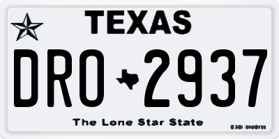 TX license plate DRO2937