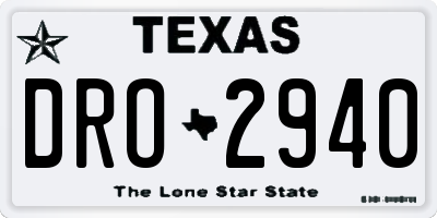 TX license plate DRO2940