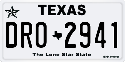 TX license plate DRO2941
