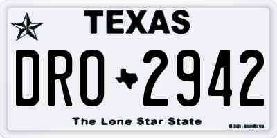 TX license plate DRO2942
