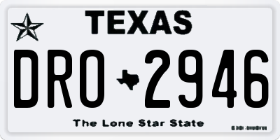 TX license plate DRO2946
