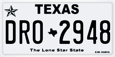 TX license plate DRO2948