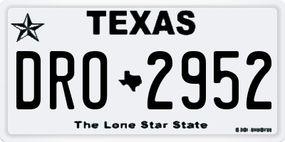TX license plate DRO2952