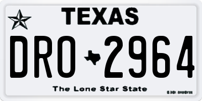 TX license plate DRO2964