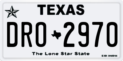 TX license plate DRO2970