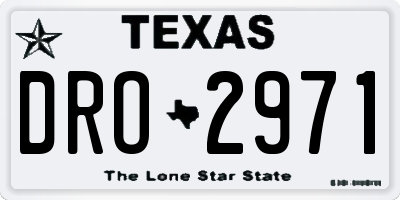TX license plate DRO2971