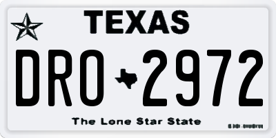 TX license plate DRO2972