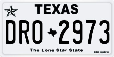 TX license plate DRO2973