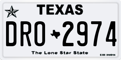 TX license plate DRO2974