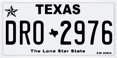 TX license plate DRO2976