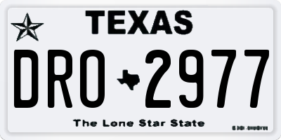 TX license plate DRO2977