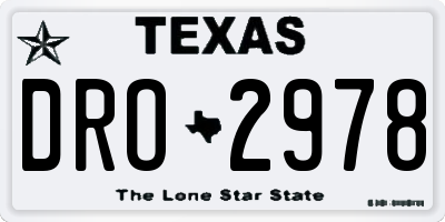 TX license plate DRO2978