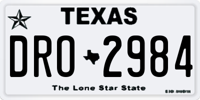 TX license plate DRO2984