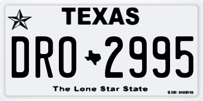 TX license plate DRO2995