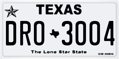 TX license plate DRO3004
