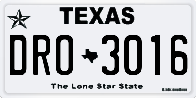 TX license plate DRO3016