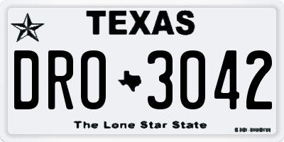 TX license plate DRO3042