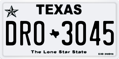 TX license plate DRO3045