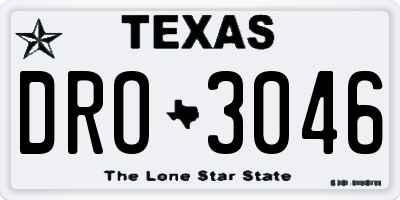 TX license plate DRO3046
