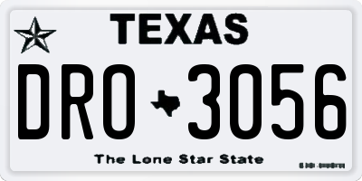TX license plate DRO3056