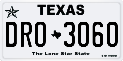 TX license plate DRO3060