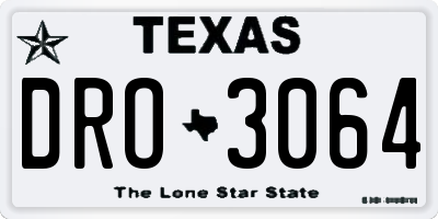 TX license plate DRO3064