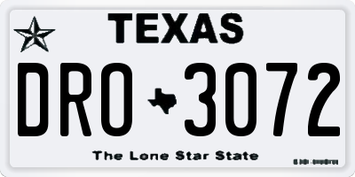 TX license plate DRO3072