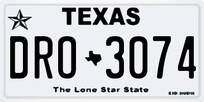 TX license plate DRO3074