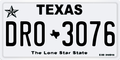 TX license plate DRO3076