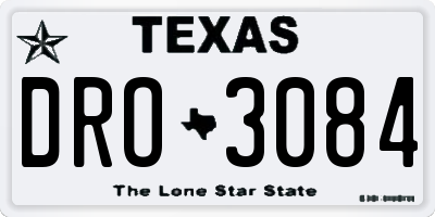 TX license plate DRO3084