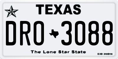 TX license plate DRO3088