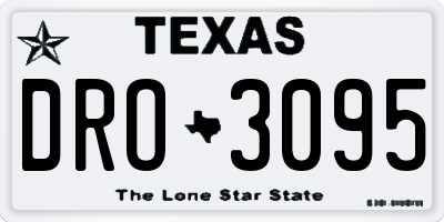 TX license plate DRO3095
