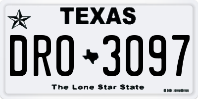 TX license plate DRO3097