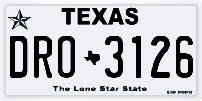 TX license plate DRO3126