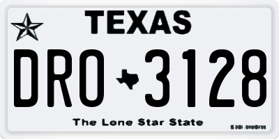 TX license plate DRO3128
