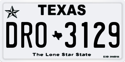 TX license plate DRO3129