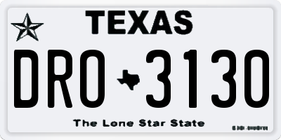 TX license plate DRO3130