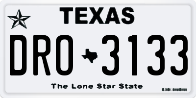 TX license plate DRO3133