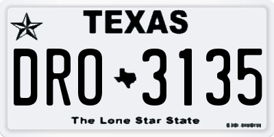 TX license plate DRO3135